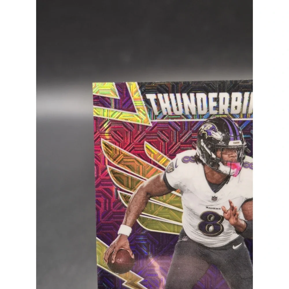 2025 Panini Phoenix Lamar Jackson #4 Thunderbirds Yellow Mojo /49 Ravens MVP